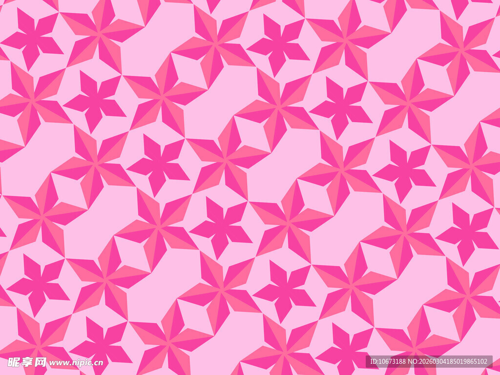 粉色花朵几何图案背景