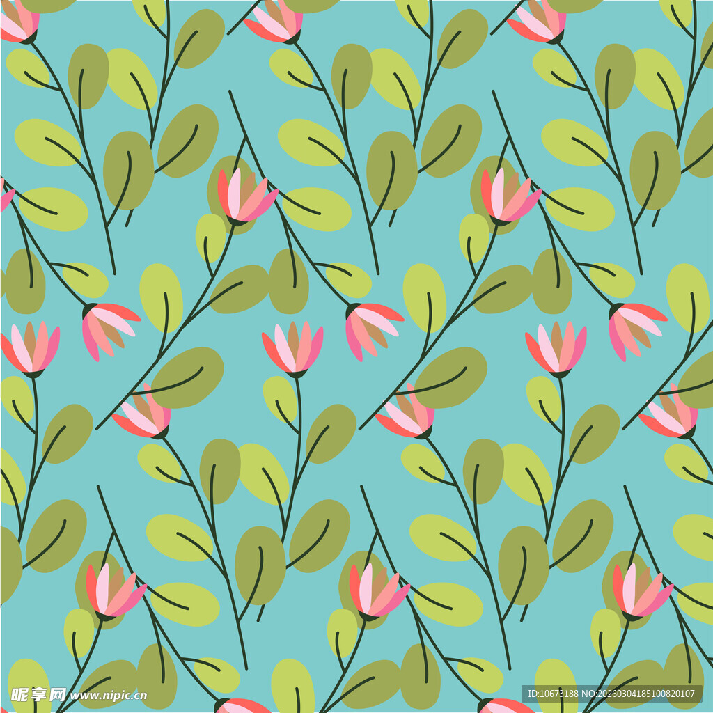 清新花卉图案背景