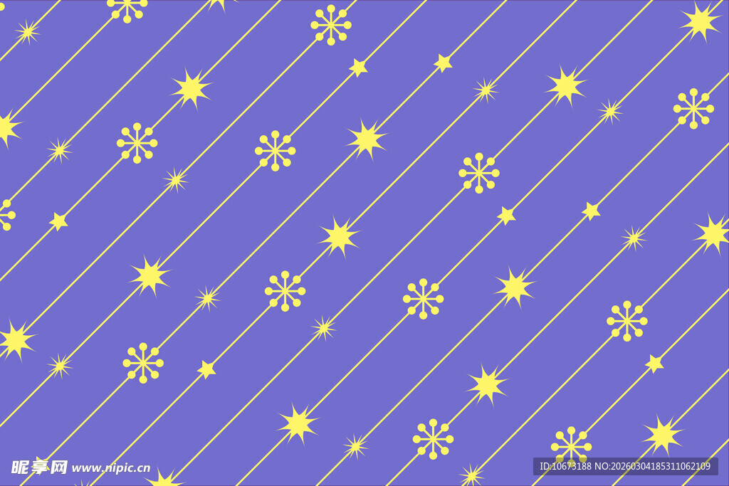 紫色背景雪花星星图案