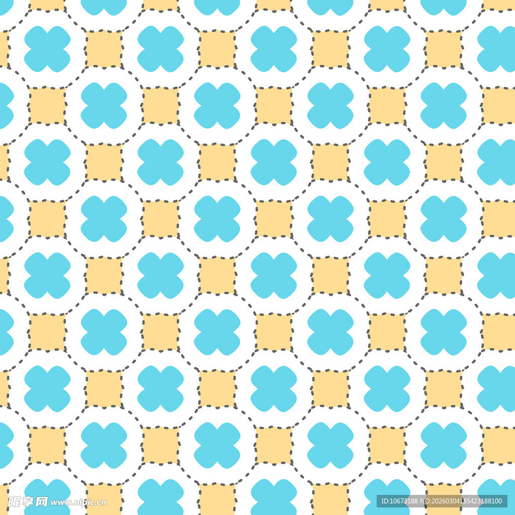 蓝黄几何图案无缝背景