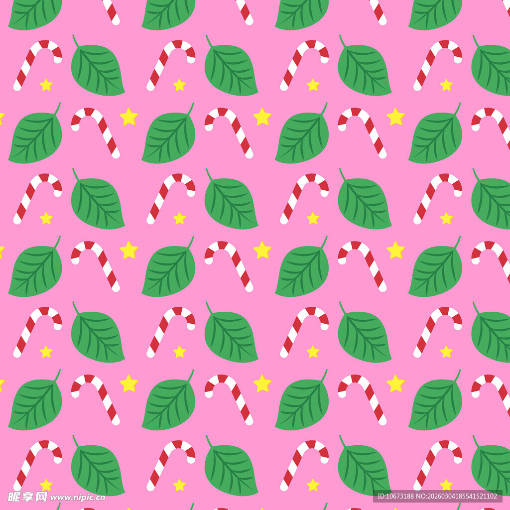 粉色背景的叶子糖果图案
