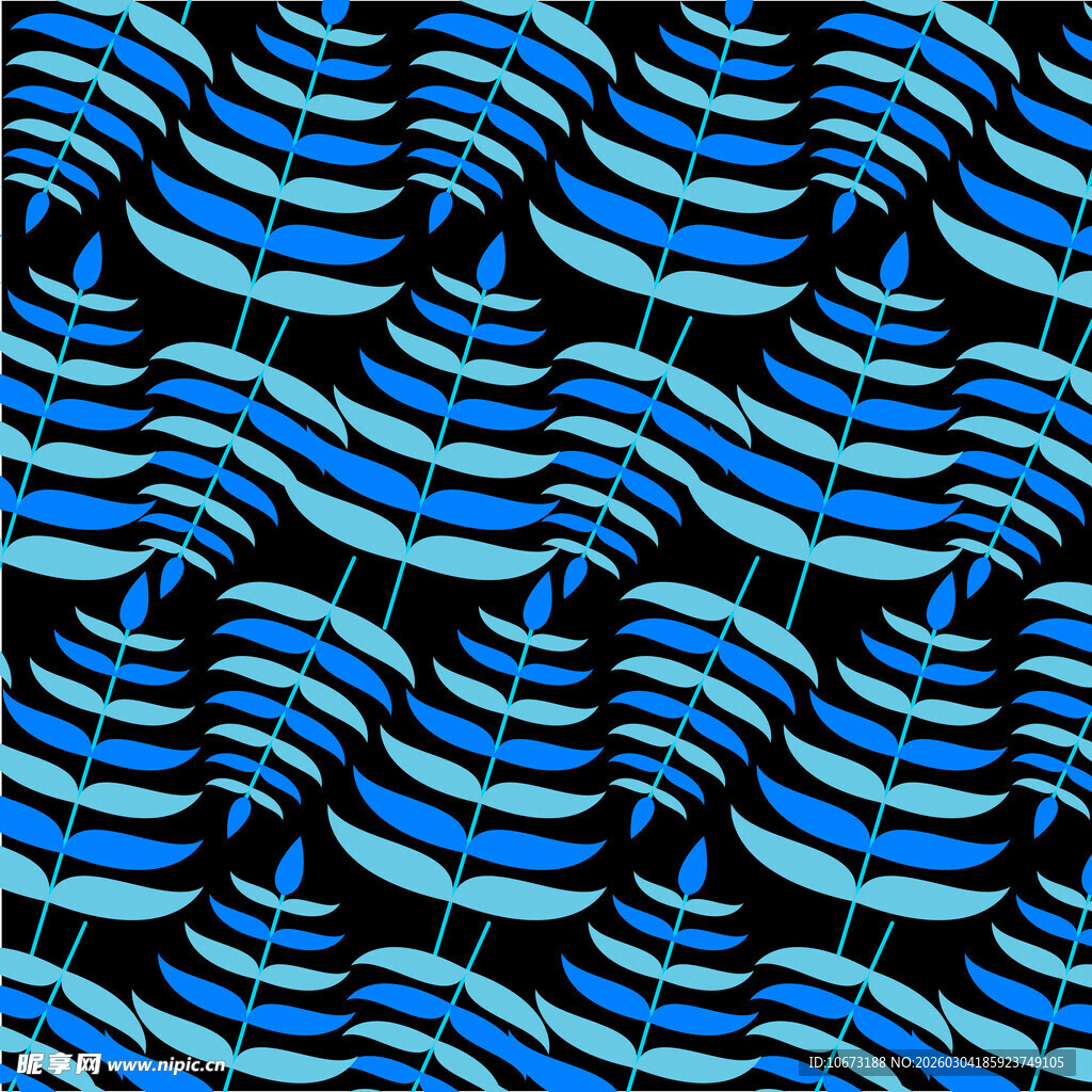 蓝色波浪纹几何图案背景