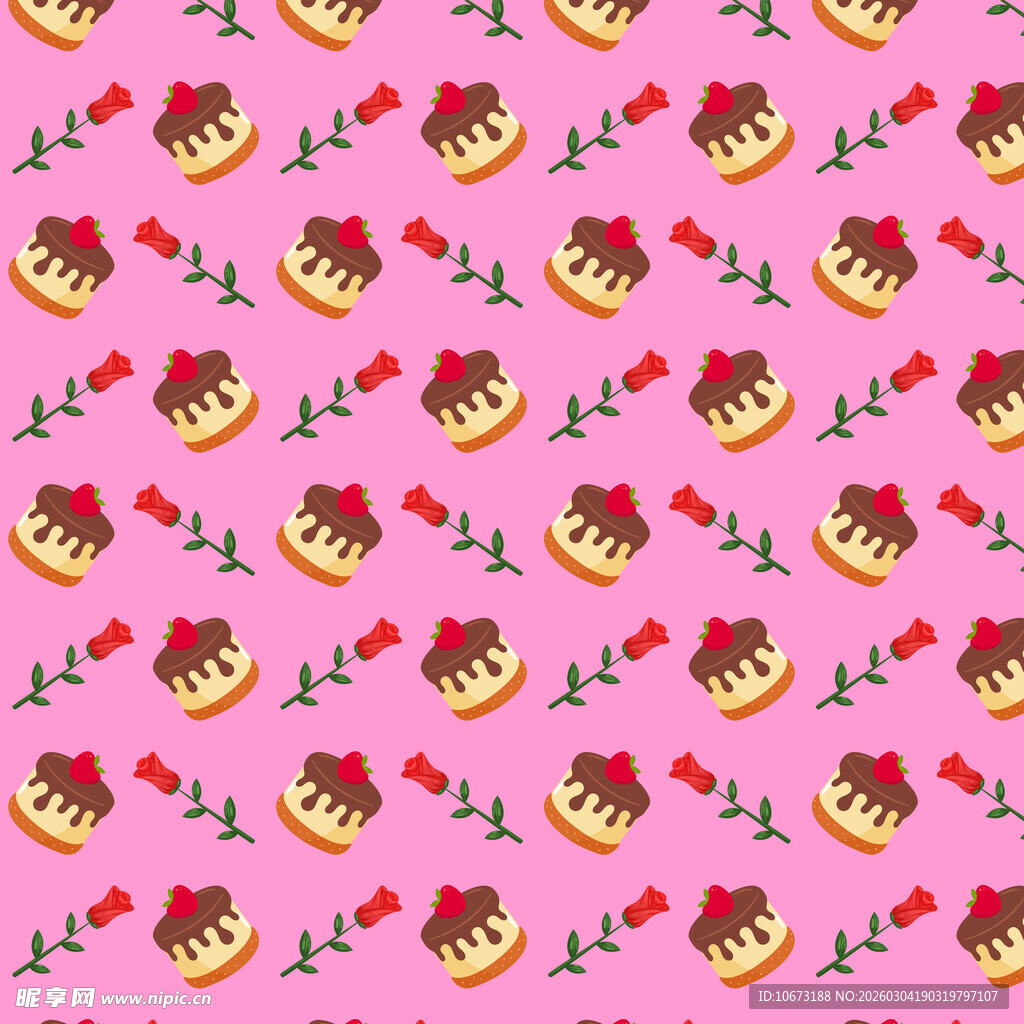 粉色背景可爱卡通图案