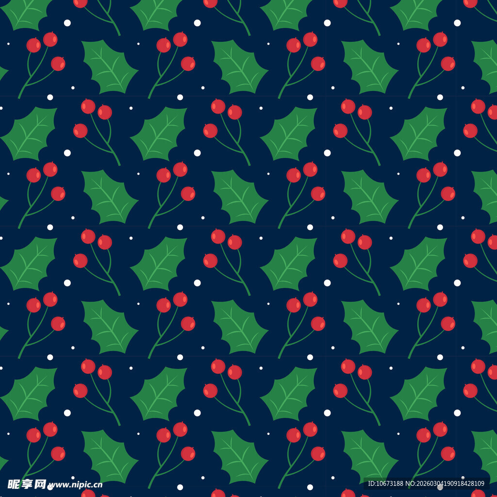 圣诞冬青浆果图案背景