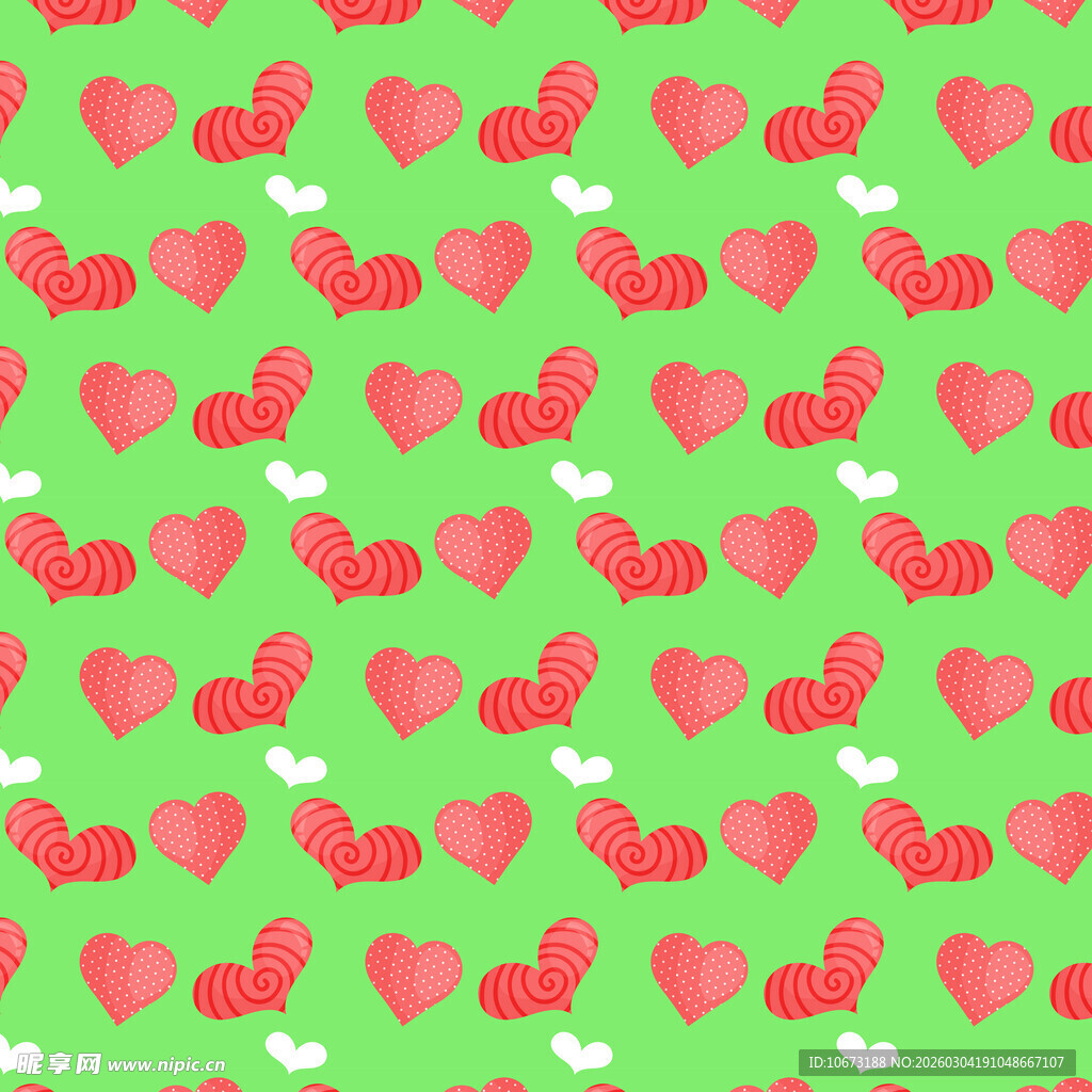 绿色背景爱心图案纹理