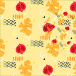 秋日花卉几何图案背景