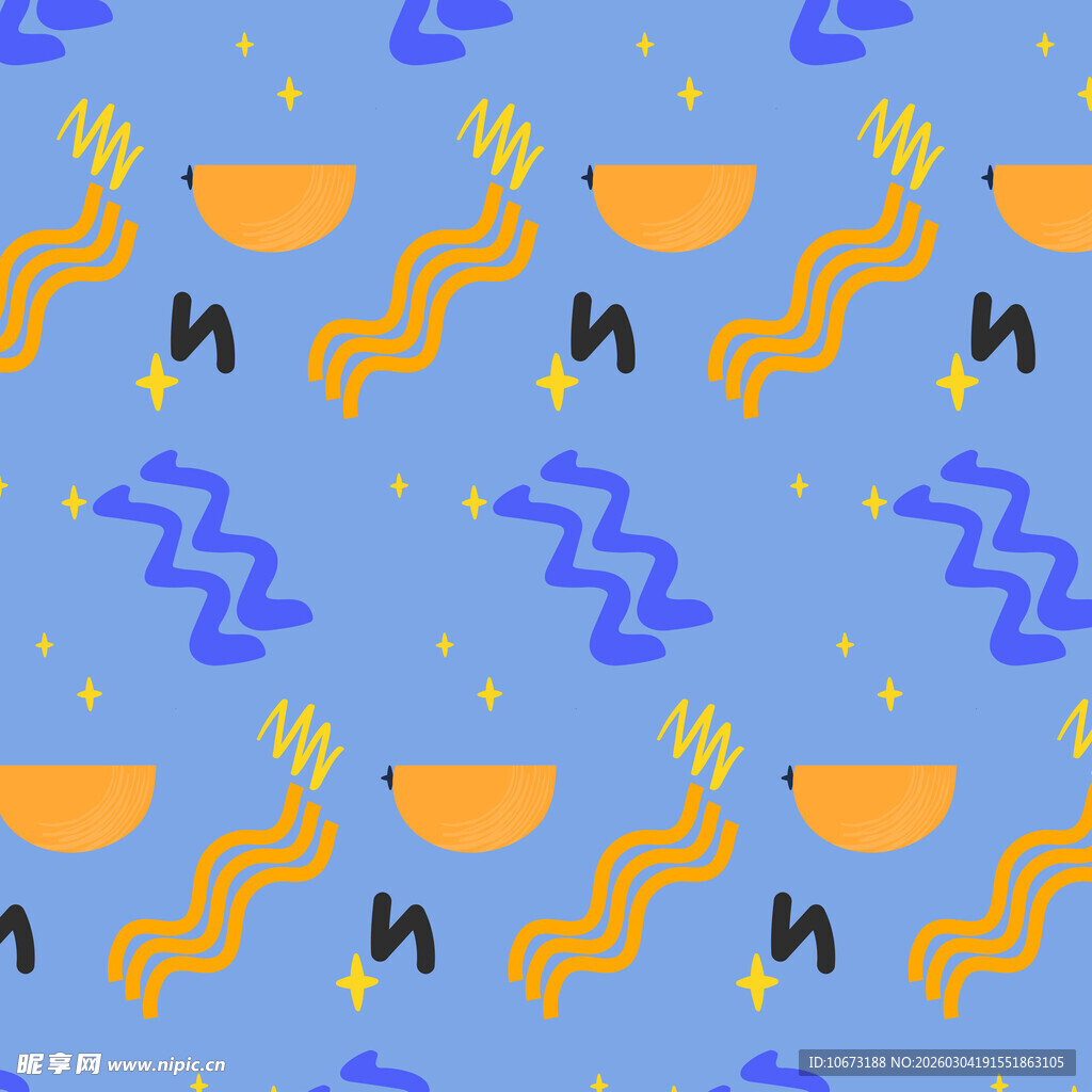 蓝色背景趣味图案纹理