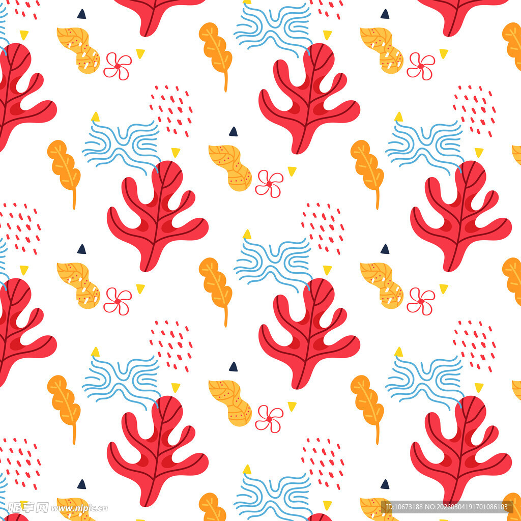 海洋元素卡通图案背景