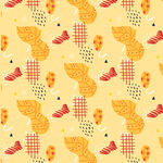 黄色卡通风格食物图案背景