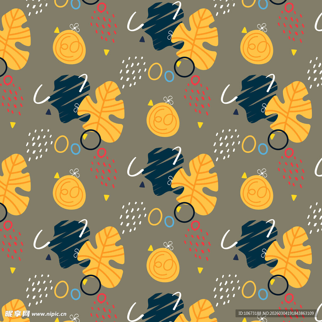 秋季元素无缝图案设计