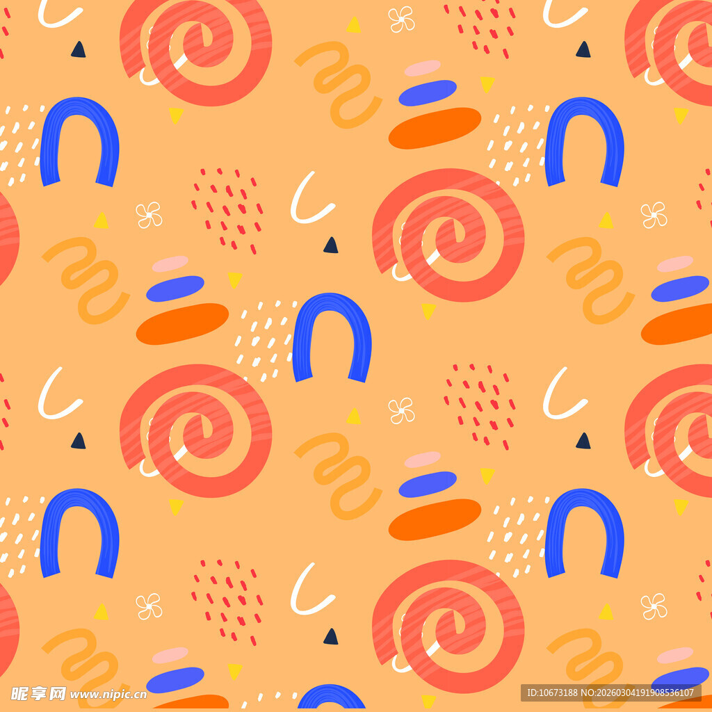 多彩几何图案无缝背景图