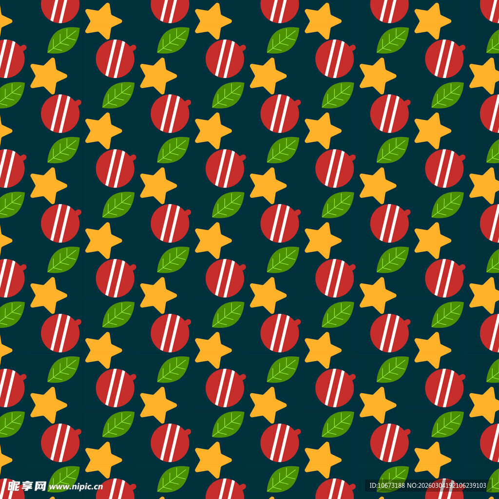 圣诞元素无缝图案背景