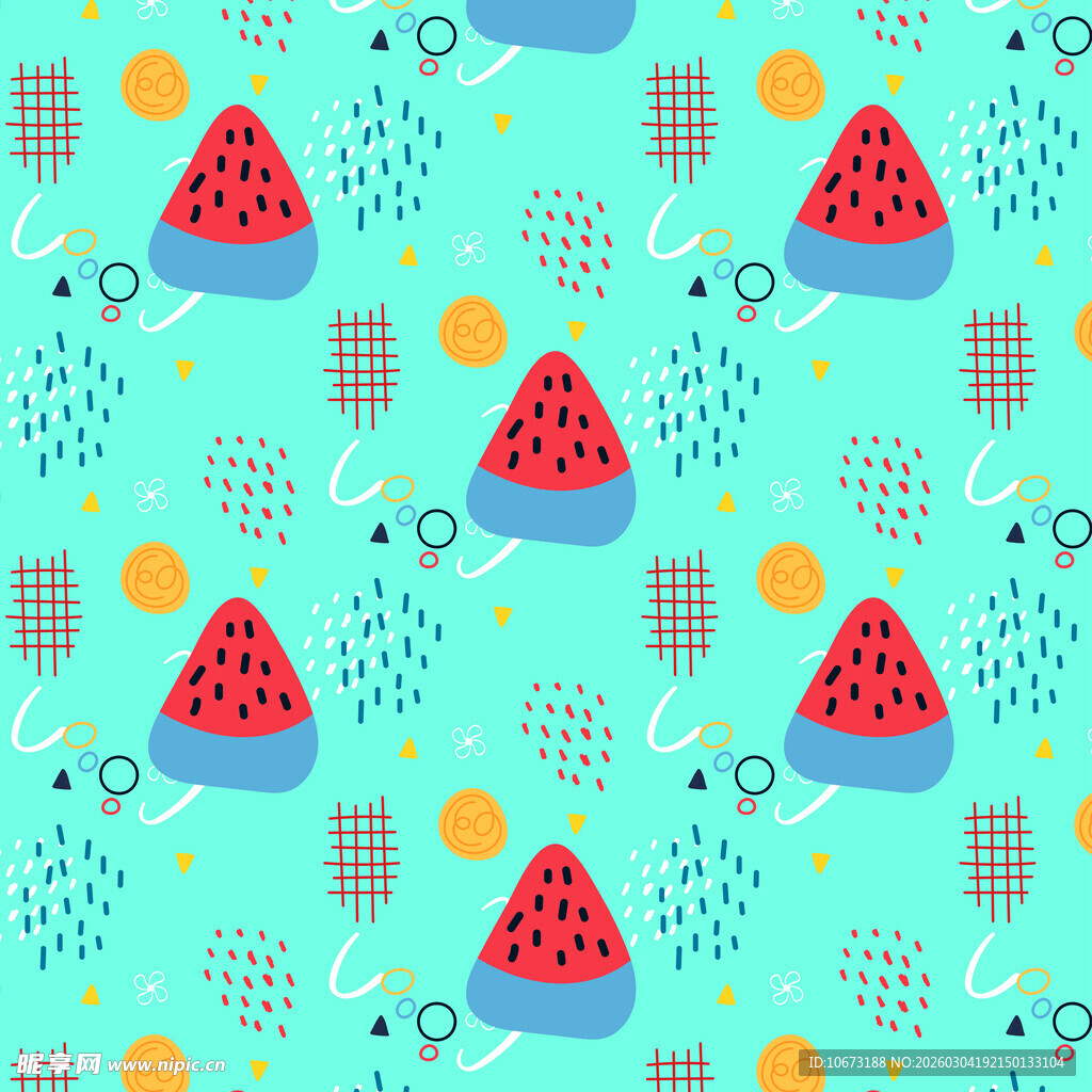 西瓜图案的清新背景图