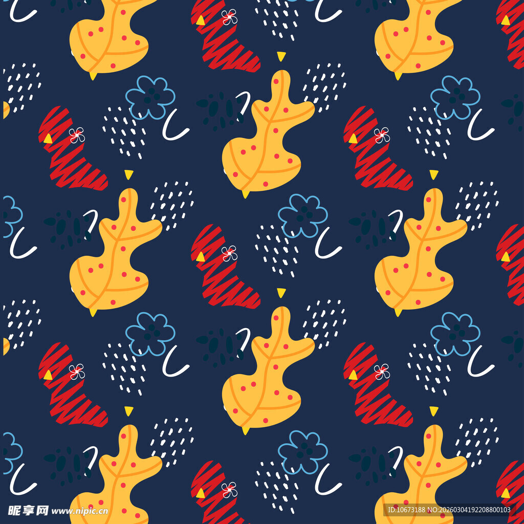 吉他音符图案的多彩背景