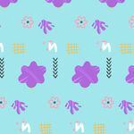 清新紫色花朵几何图案