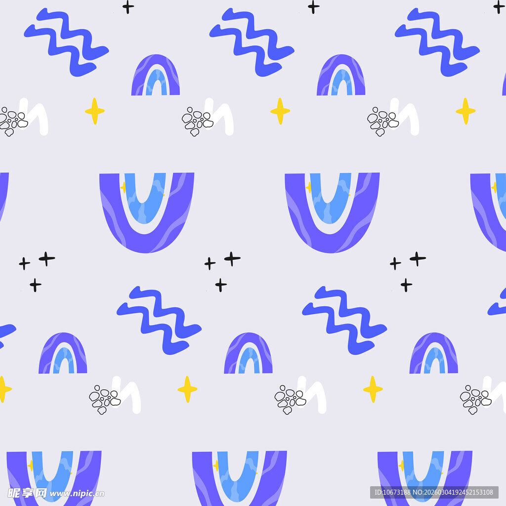 蓝紫色几何图案无缝背景