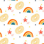 彩虹星星螺旋童趣图案