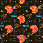 复古风大脑图案装饰背景