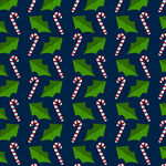 圣诞风糖果与冬青叶图案