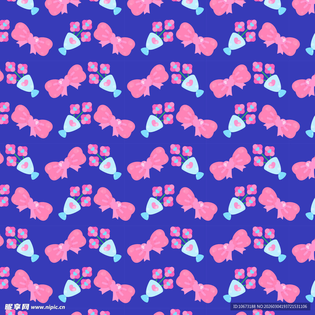 粉色蝴蝶结紫色背景图案
