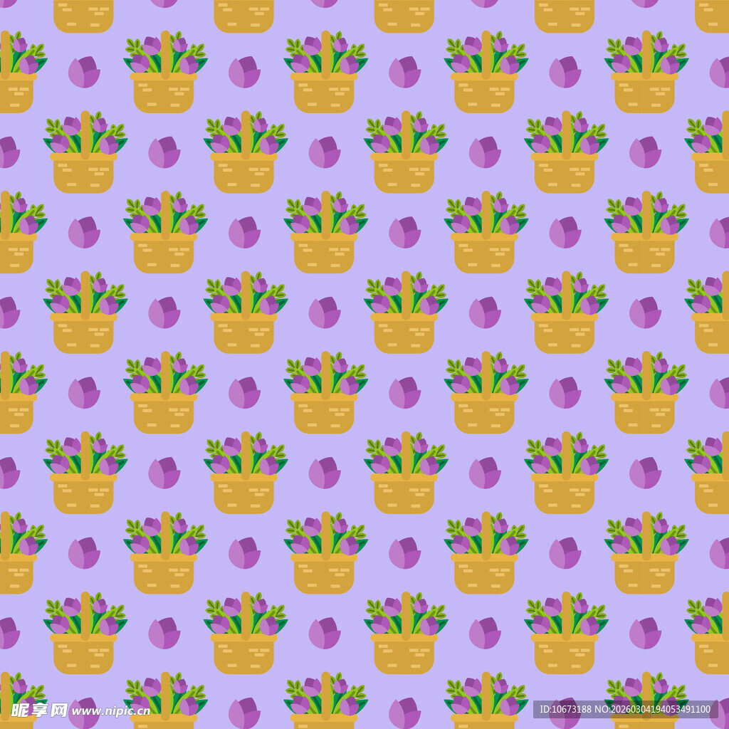 紫色背景花篮图案纹理