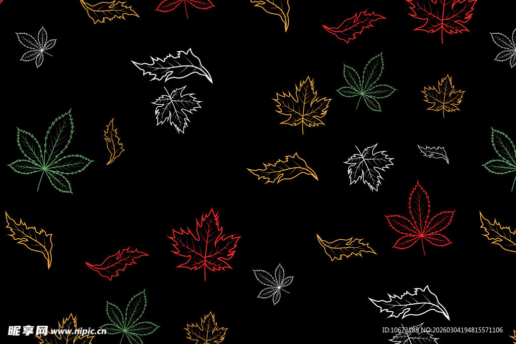 多彩秋叶图案背景