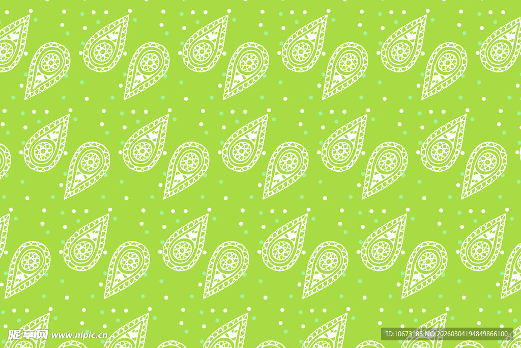 绿色佩斯利花纹背景图案