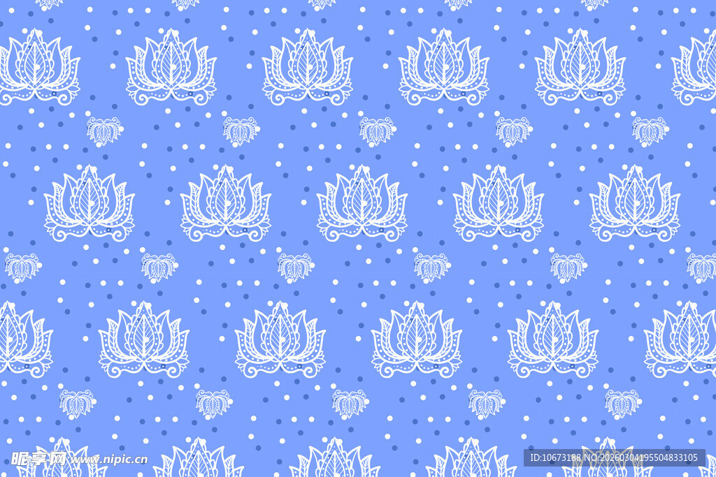 蓝色花卉图案背景纹理