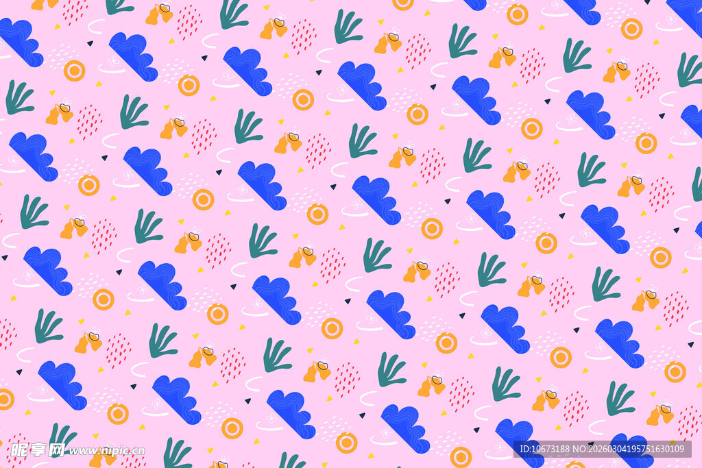 粉色背景仙人掌图案