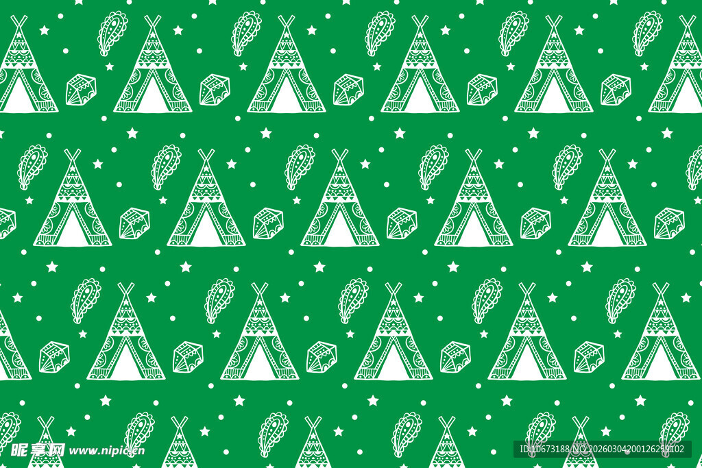 绿色圣诞图案无缝背景