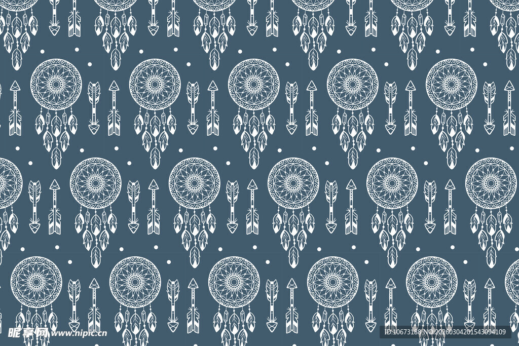 蓝底精致几何花纹图案