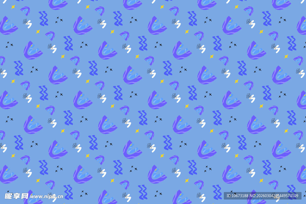 蓝色雨滴月亮图案背景