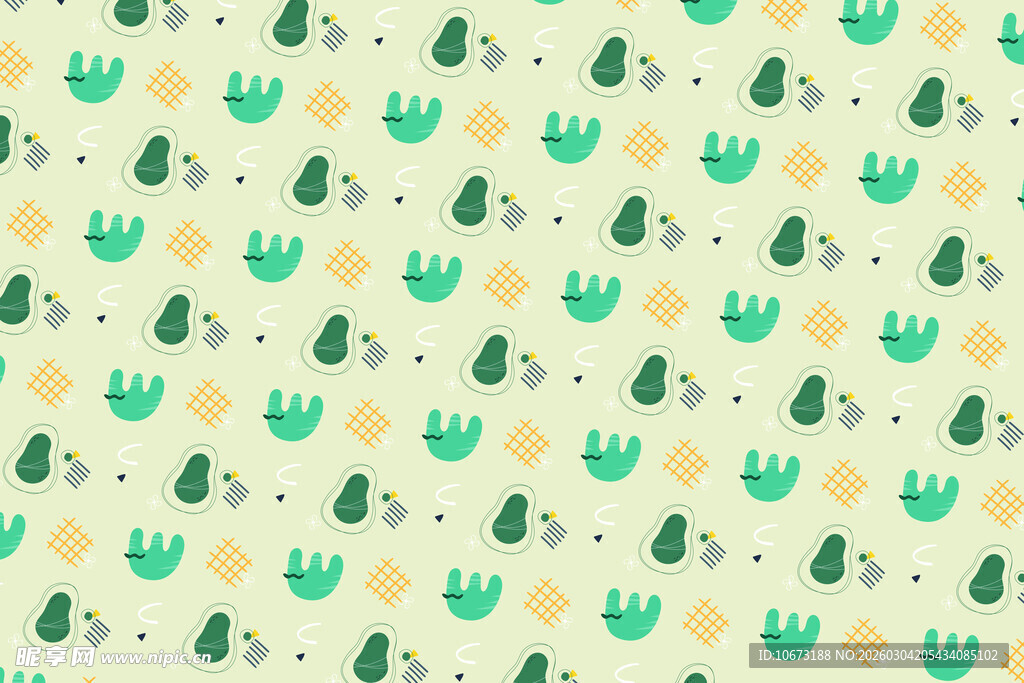 清新绿植图案背景纹理