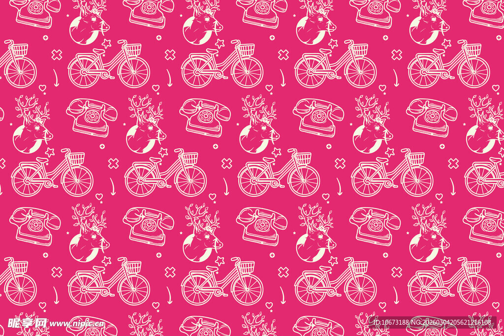 粉色自行车图案背景