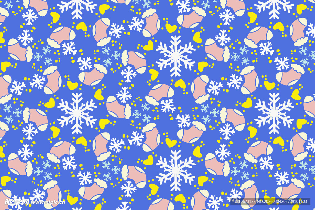 蓝色雪花图案装饰背景