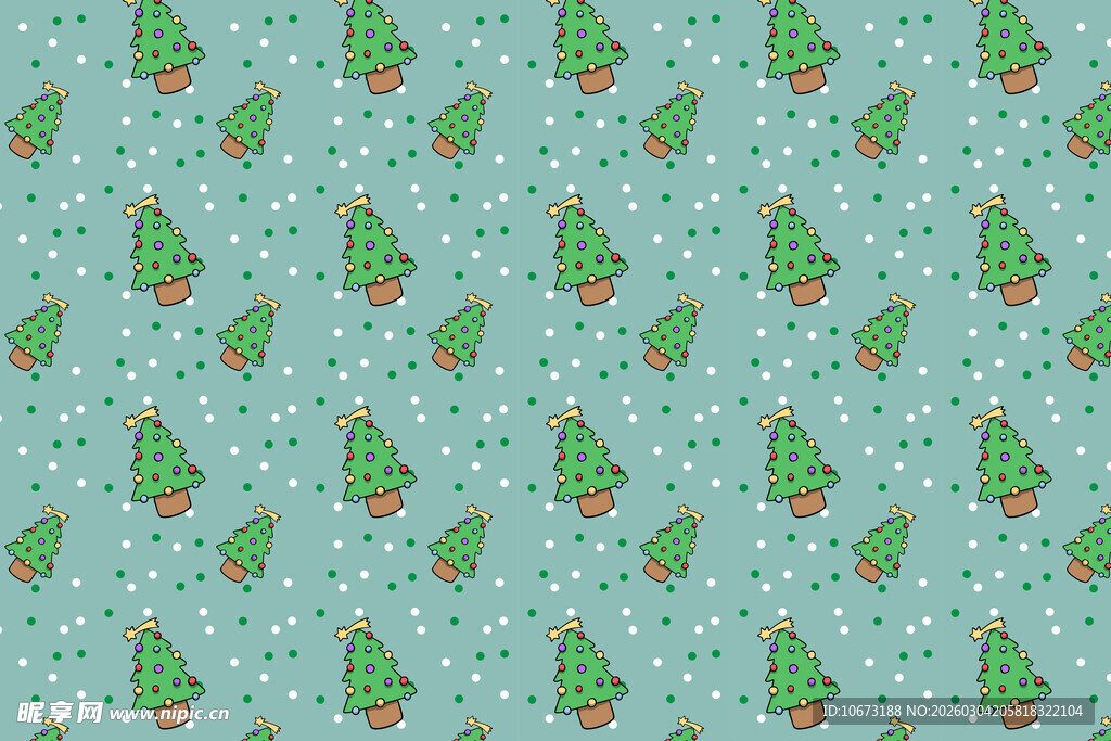 圣诞风绿色松果图案背景