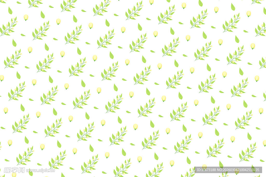 清新绿叶花卉图案背景