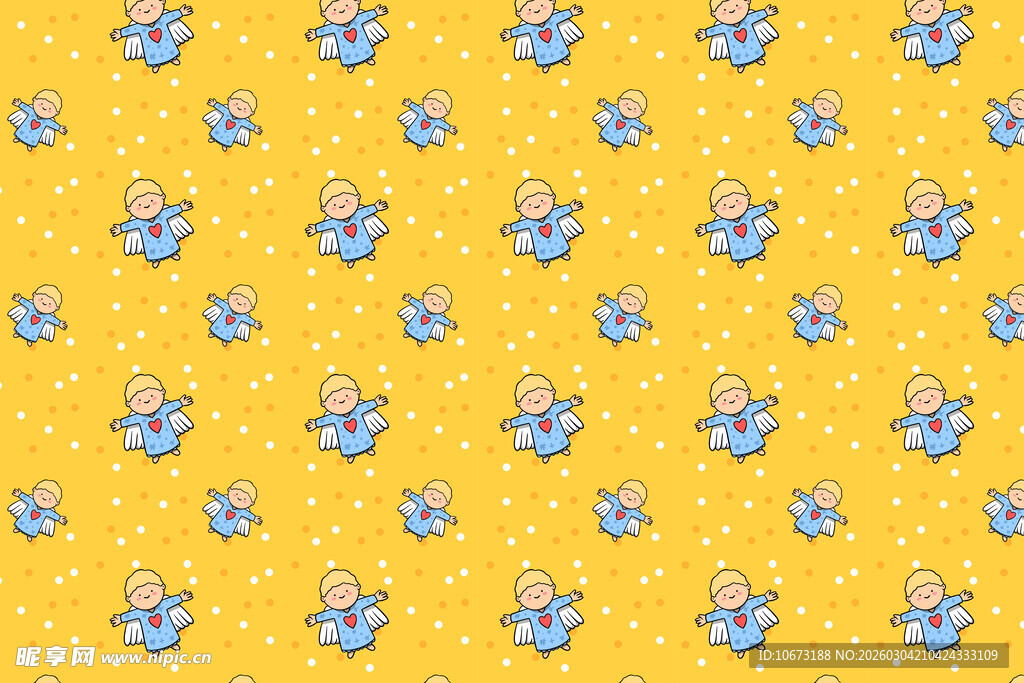 黄色底蓝色小花图案背景