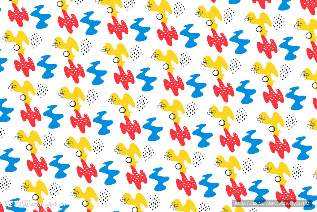 飞机图案的多彩印花布料