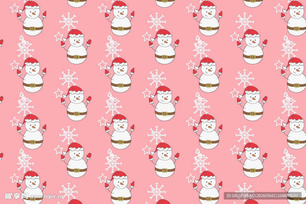 粉色背景圣诞老人图案