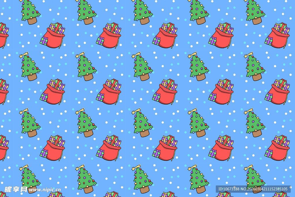 圣诞元素蓝色背景图案