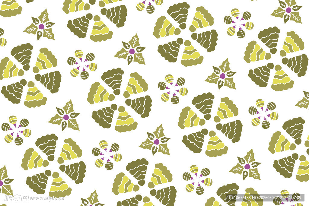 几何花卉图案无缝背景