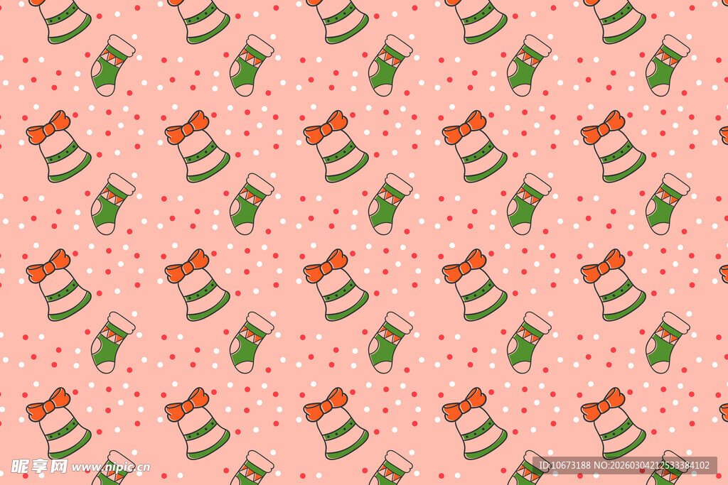 粉色圣诞袜图案背景