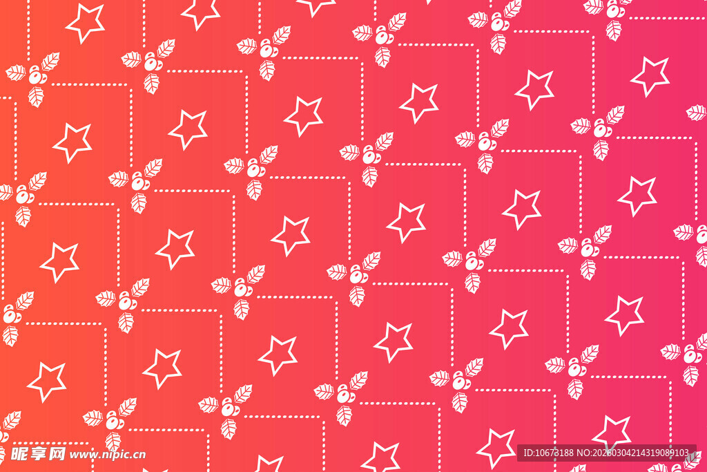 粉色星星蝴蝶结图案背景