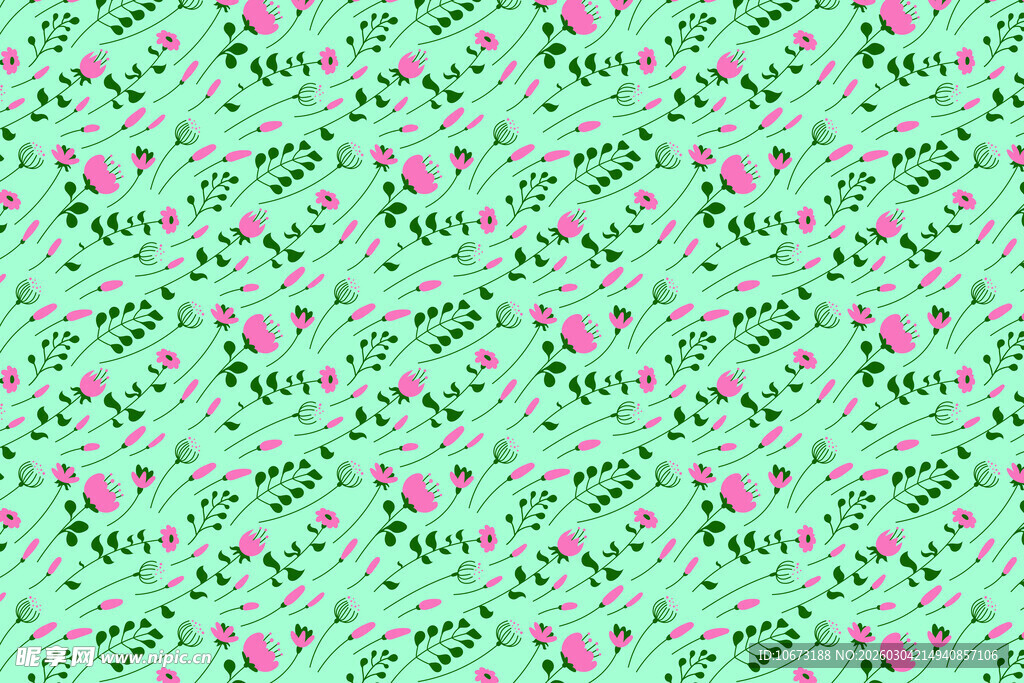 浅绿色花卉图案背景