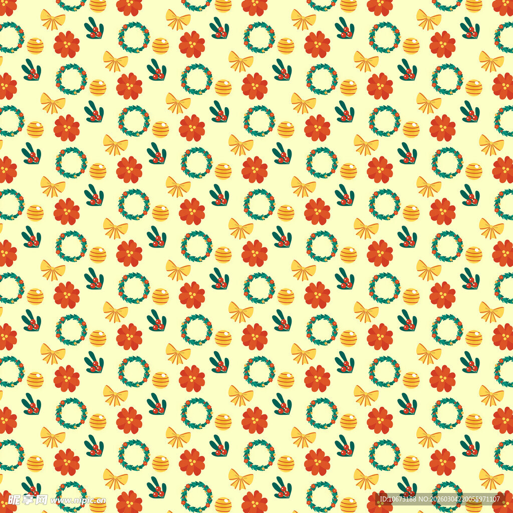 多彩圆圈花朵图案背景