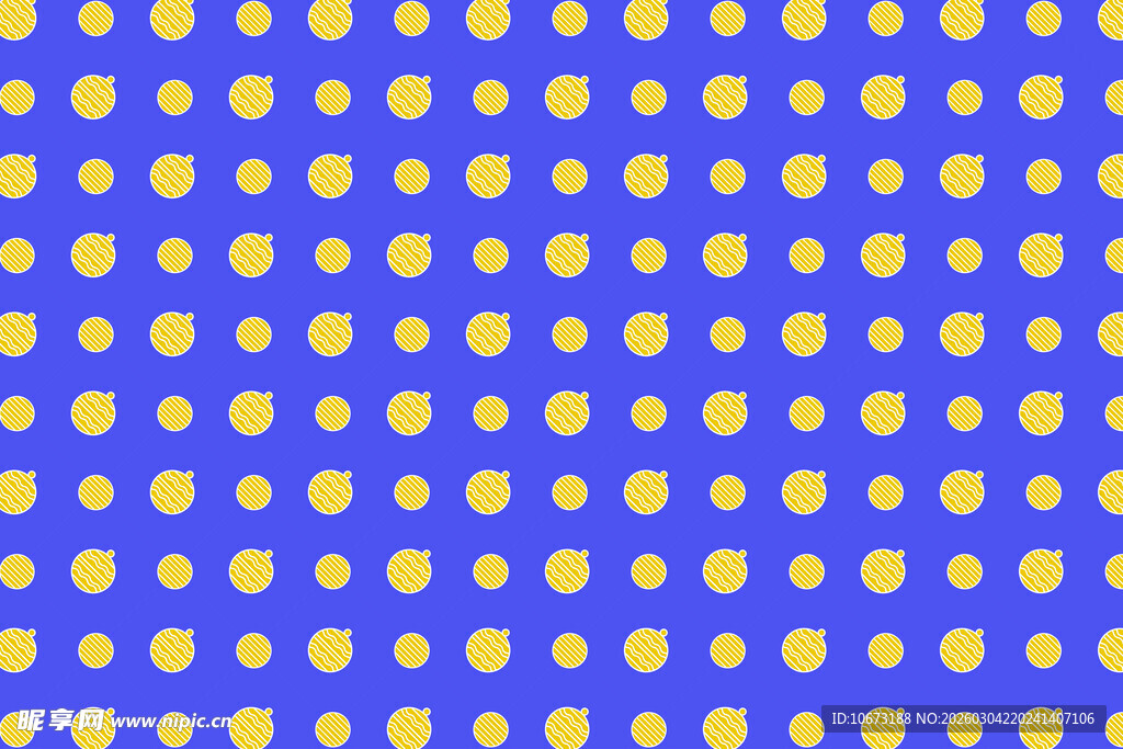 蓝色背景上的黄色圆点图案