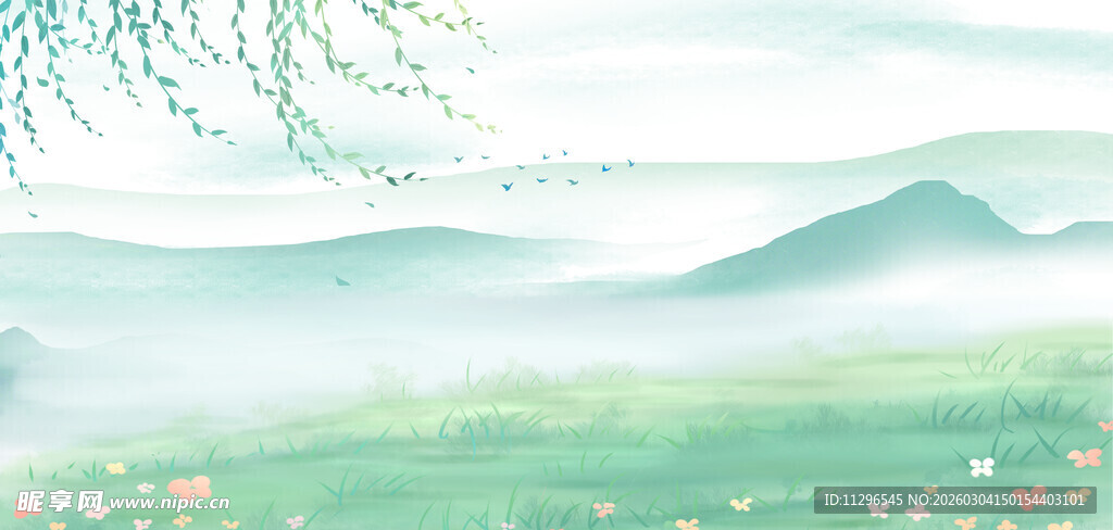 春日山水间的诗意景致