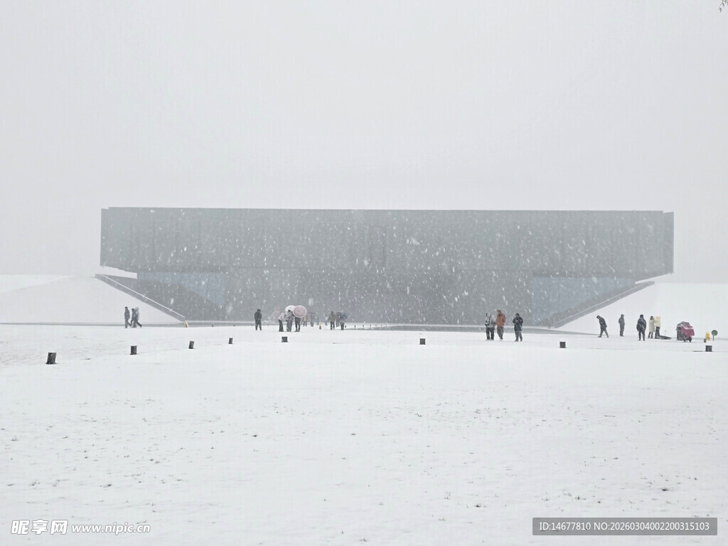 殷墟博物馆雪景