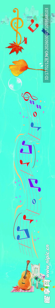 多彩数字与图案装饰画面